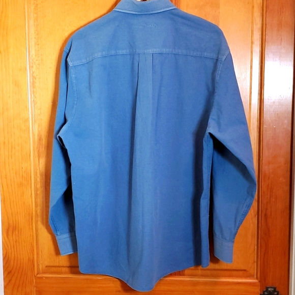 👔 ALAN FLUSSER XL BLUE LIGHT DISTRESSED LONGSLEVE BUTTON UP - Picture 2 of 4